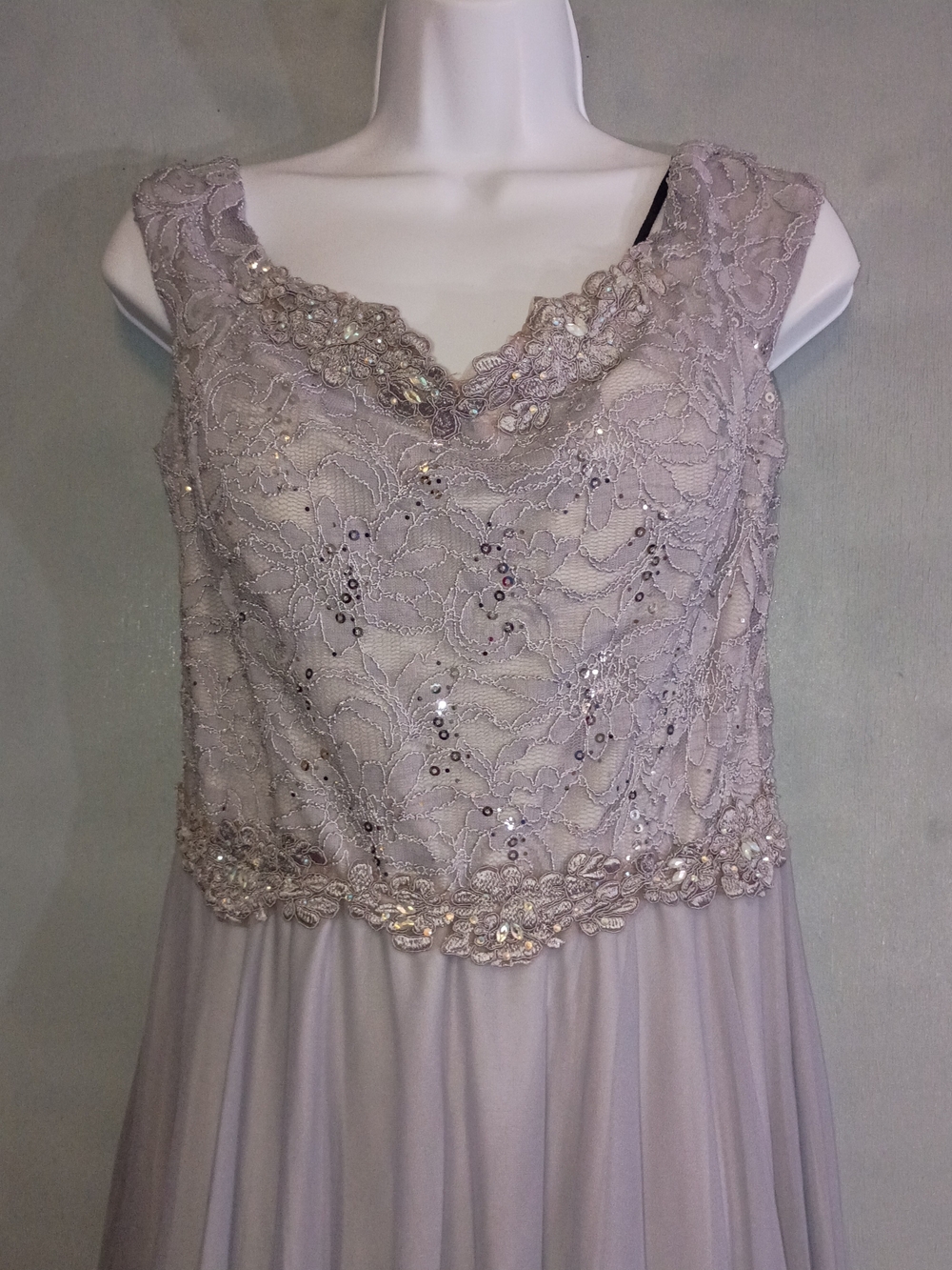 Fashion Nova Beaded Lace Maxi Dress in Light Lilac